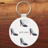 High Heel Emoji und '' Dein Name hier " Schlüsselanhänger (Vorderseite)