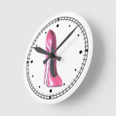 High heel Pink Stiletto shoe art Wall Clock Runde Wanduhr (Winkel)