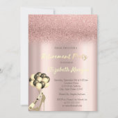 High Heel Rose Gold Glitzer Bokeh Rente Party Einladung (Vorderseite)
