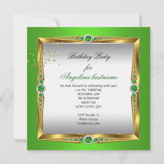 High Heel Schuhe Champagner Grün Gold Silber 2 Einladung (Rückseite)