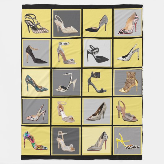 High Heel Schuhe Collage Stiletto Gelbe Blanket Fleecedecke (Vorderseite)