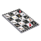 High Heel Schuhe Collage Stiletto Quilt Black Notizblock (Rechte Seite)