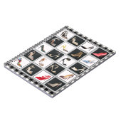 High Heel Schuhe Collage Stiletto Quilt Black Notizblock (Linke Seite)