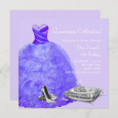 High Heel Schuhe Lila Prinzessin Quinceanera Einladung (Vorne/Hinten)