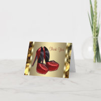 High Heel Schuhe Red Gold Vielen Dank Karten