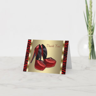 High Heel Schuhe Rot Zebra Dankeskarten Dankeskarte