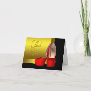 High Heel Schuhe Schwarz Rot Gold Danke