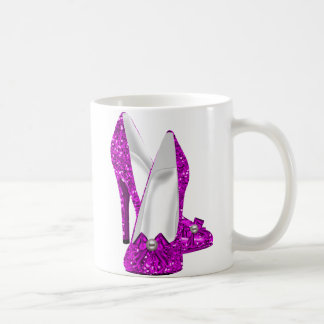 High Heel Schuhe Stileto Glitzer Rosa Kaffeetasse