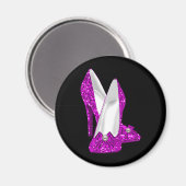 High Heel Schuhe Stileto Glitzer Rosa Magnet (Vorderseite/Rückseite)