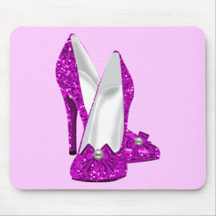 High Heel Schuhe Stileto Glitzer Rosa Mousepad