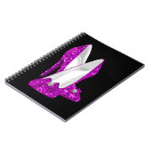 High Heel Schuhe Stileto Glitzer Rosa Notizblock (Linke Seite)