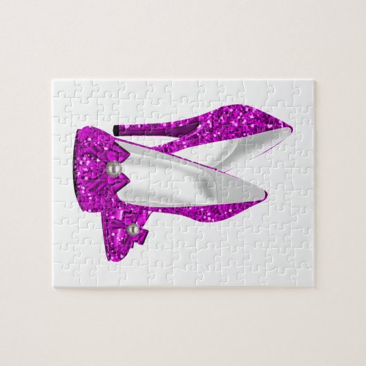 High Heel Schuhe Stileto Glitzer Rosa Puzzle (Horizontal)