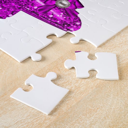 High Heel Schuhe Stileto Glitzer Rosa Puzzle (Seite)