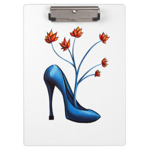 High Heel Schuhe und Blume Bouquet Art & Weise Klemmbrett