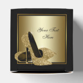 High Heel Shoe Black and Gold Glitzer Geschenkschachtel (Oben)