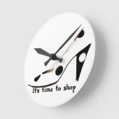 High Heel Shoe Fashionista Wall Clock Runde Wanduhr (Winkel)