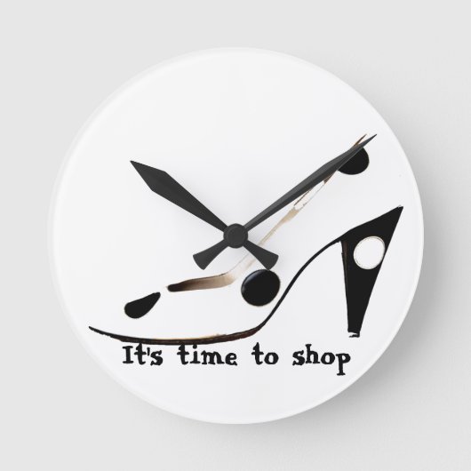 High Heel Shoe Fashionista Wall Clock Runde Wanduhr (Vorderseite)