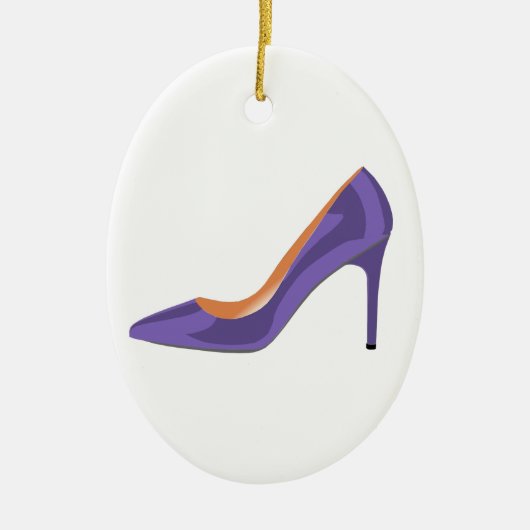 High Heel Shoe in Ultra Violet Keramik Ornament (Vorne)