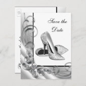 High Heel Shoe Save the Date Ankündigungspostkarte (Vorne/Hinten)