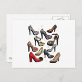 High Heel Shoel Collage Sparkle Fashion Pumps Postkarte (Vorne/Hinten)