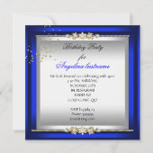 High Heel Shoes Champagne Royal Blue Gold Einladung (Rückseite)