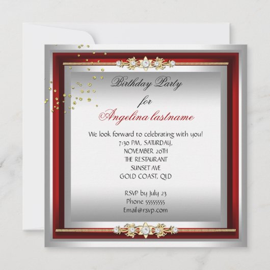 High Heel Shoes Champagner Red Gold Silver Einladung (Rückseite)