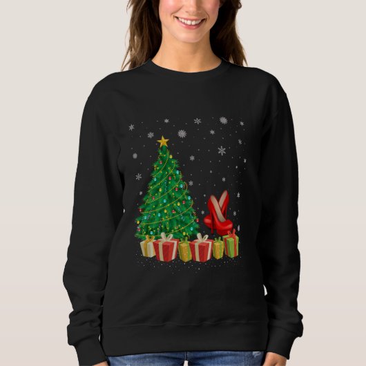 High Heel Xmas Tree Lighting Weihnachtsmannmütze H Sweatshirt (Vorderseite)