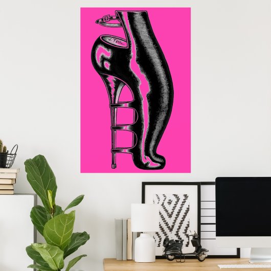 High Heeled Rubber Boot/Hot Pink Poster (Heimbüro)