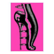 High Heeled Rubber Boot/Hot Pink Poster