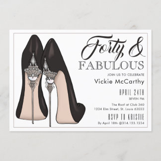 High Heels 40 & Fabulous Geburtstag Einladung