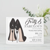 High Heels 40 & Fabulous Geburtstag Einladung (Stehend Vorderseite)