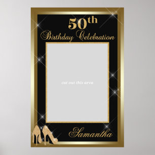 High Heels 50. Geburtstag Foto Prop Frame Gold Poster