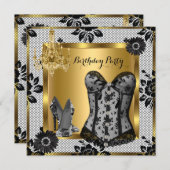 High Heels Chandelier Lace Corset Black 2 Einladung (Vorne/Hinten)