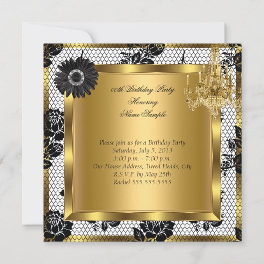 High Heels Chandelier Lace Corset Black 3 Einladung (Rückseite)