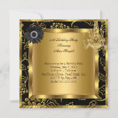 High Heels Chandelier Lace Corset Black Gold Einladung (Rückseite)