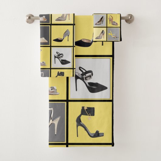 High Heels Collage Stiletto Badetuch Set (Insitu)