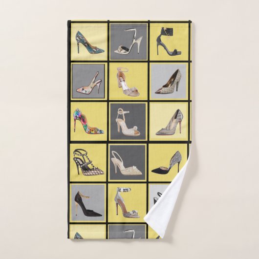 High Heels Collage Stiletto Badetuch Set (Handtuch)