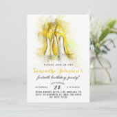 High Heels Fabulous Glam Birthday Einladung (Stehend Vorderseite)