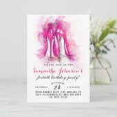 High Heels Fabulous Glam Birthday Einladung (Stehend Vorderseite)