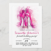High Heels Fabulous Glam Birthday Einladung (Vorne/Hinten)