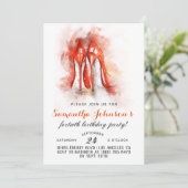 High Heels Fabulous Glam Geburtstag Einladung (Stehend Vorderseite)