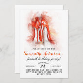 High Heels Fabulous Glam Geburtstag Einladung (Vorne/Hinten)