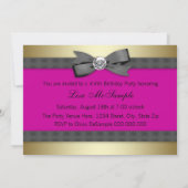 High Heels & Fuchsia Hot Pink Leopard Geburtstag Einladung (Rückseite)