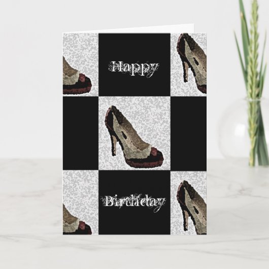 High Heels Happy Birthday Karte (Vorderseite)