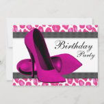 High Heels & Hot Pink Leopard Birthday Party Einladung<br><div class="desc">Pretty hot pink high heel shoes and hot pink leopard birthday party invitation. This hot pink leopard party invitation works well for a bachelorette party, bridal shower, womans 21st, 25th, 30th, 35th, 40th, 45th, 50th, 55th, 60th, 65th, and any other number birthday. This stylish hot pink leopard birthday party invitation...</div>