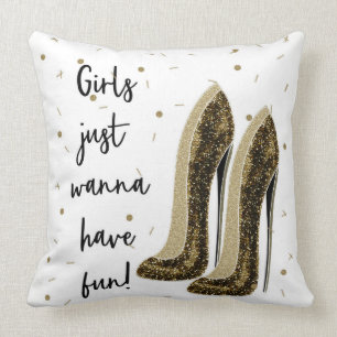 High Heels Mode Schuhe Glam Schönheit Mädchen woll Kissen