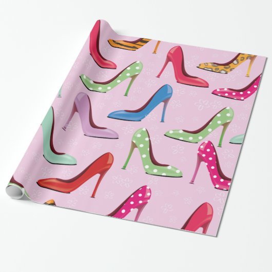 High Heels Muster Geschenkpapier (Ungerollt)