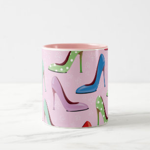 High Heels Muster Zweifarbige Tasse