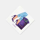 High Heels Shopping Bag Happy Birthday Serviette (Ecke)