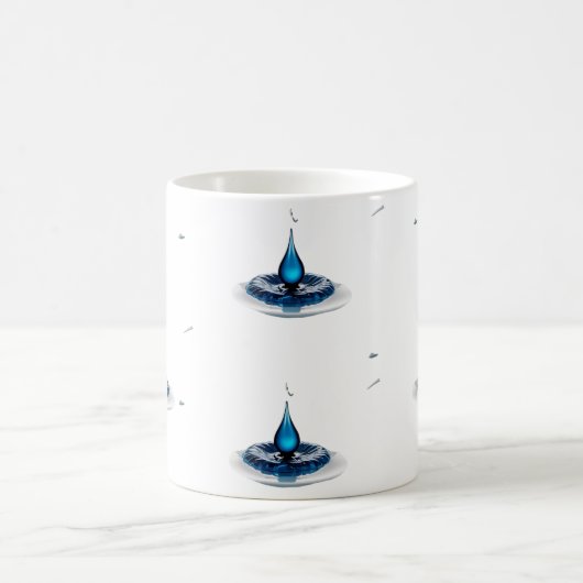 High-Impact Abstract Blue Water Drop Classic Mug Kaffeetasse (Mittel)